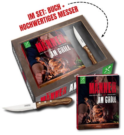 Männer am Grill inkl. Jumbo Steakmesser